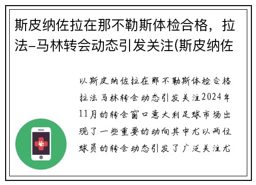 斯皮纳佐拉在那不勒斯体检合格，拉法-马林转会动态引发关注(斯皮纳佐拉决赛)